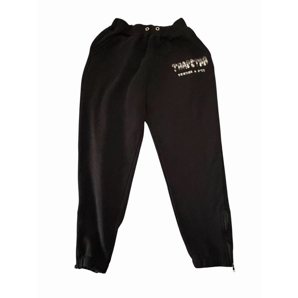 Trapstar Men’s Small Black Decoded It’s‎ A Secret Chenille Joggers Sweatpants